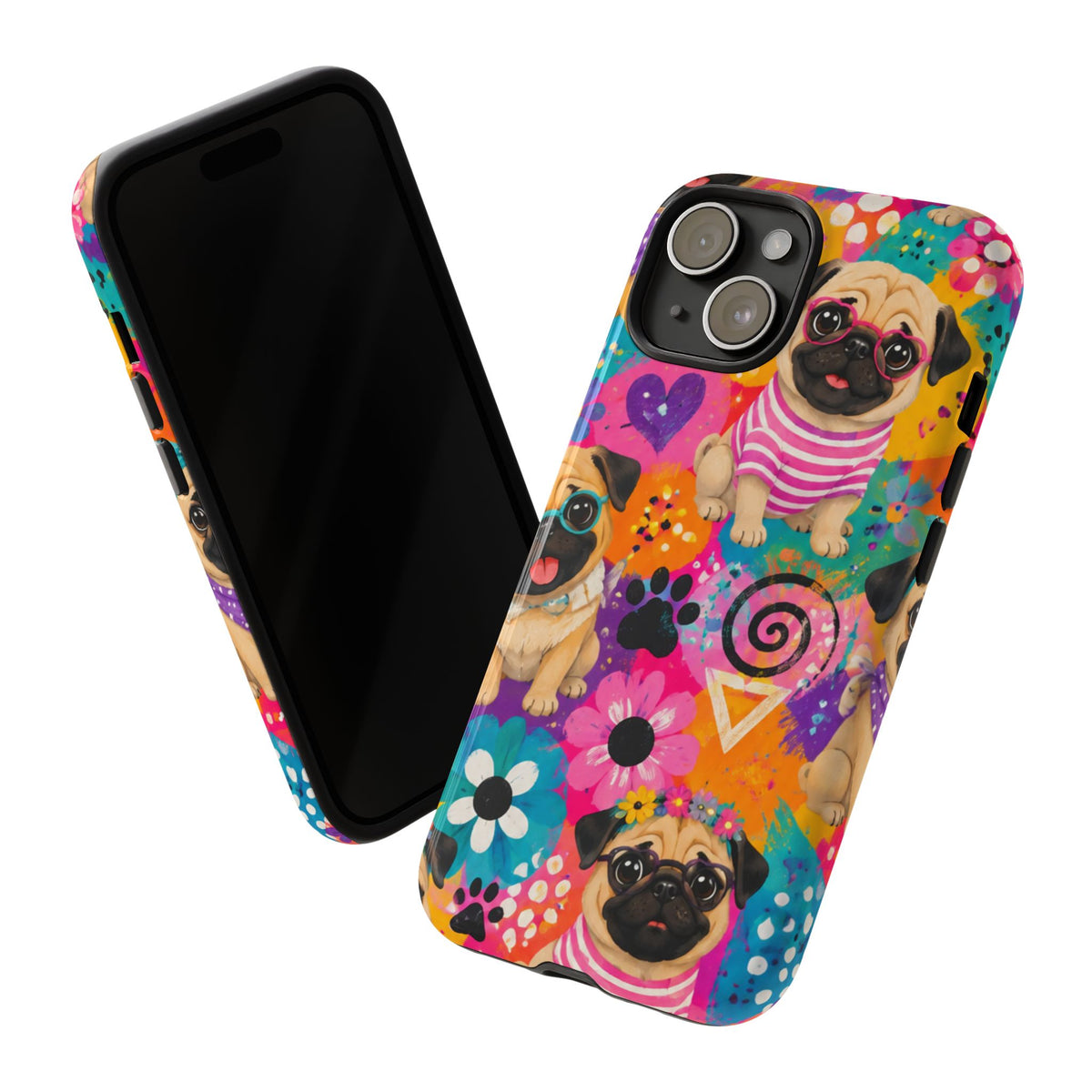 Pug Pop Art Phone Case — Colorful Pug Pattern Tough Case