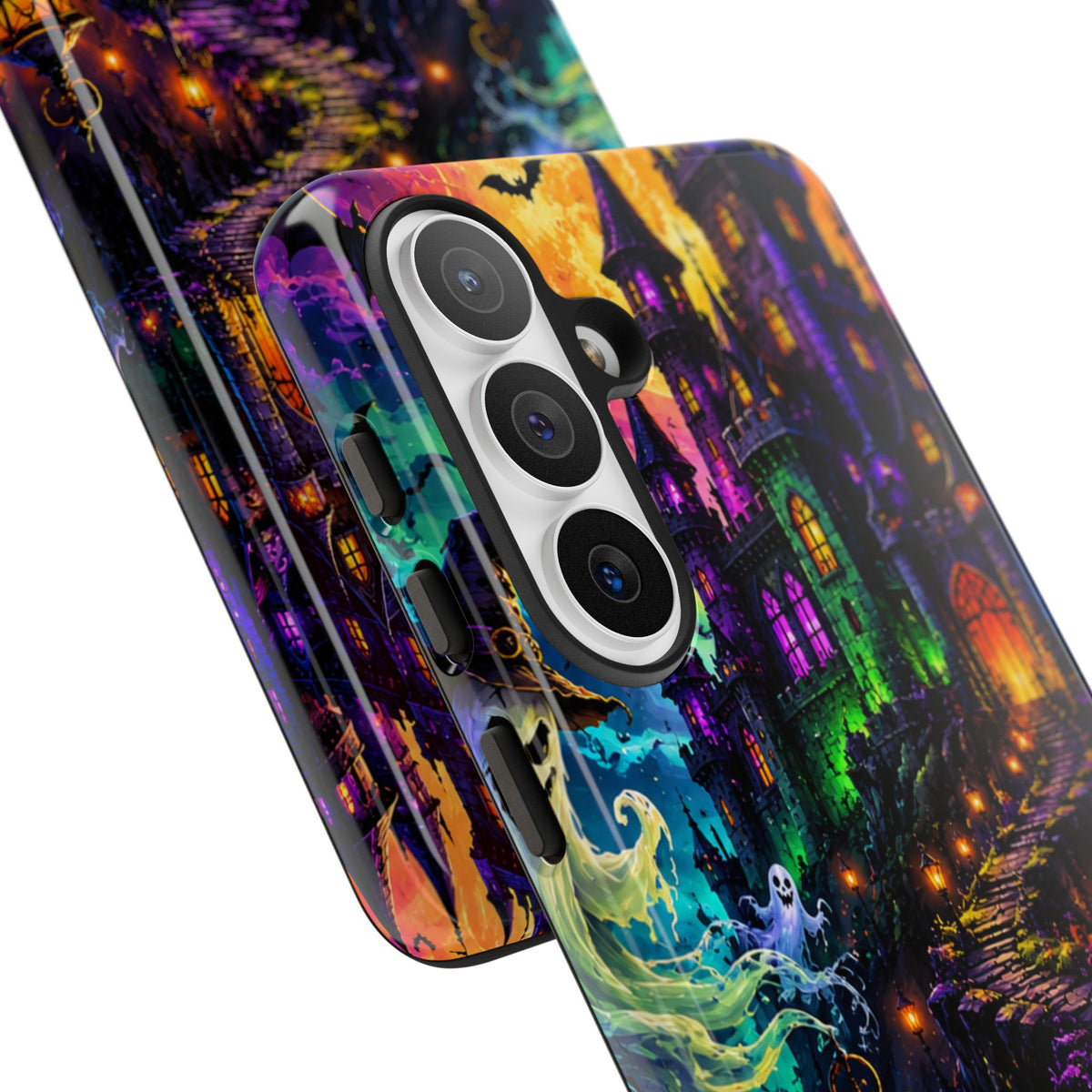 Halloween Haunted Castle Phone Case — Spooky Pumpkin & Ghost Tough Case