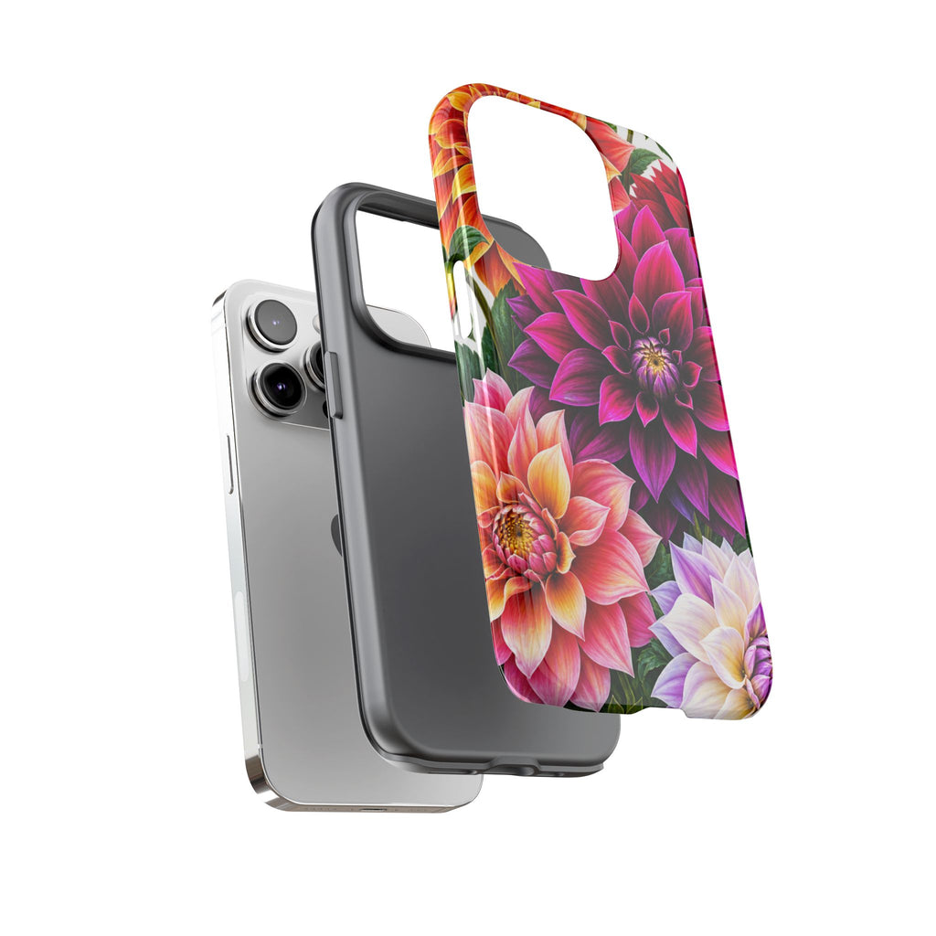 Floral Dahlia Tough Phone Case — Vibrant Protective Floral Phone Cover