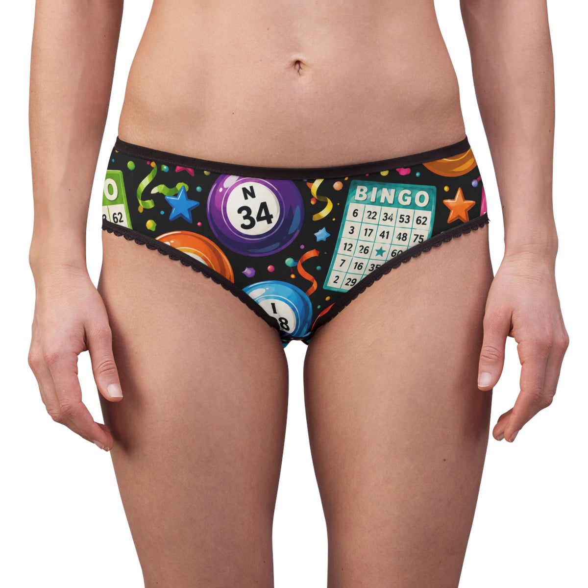 Bingo Night Women's Briefs — Fun Lottery Ball & Card Print