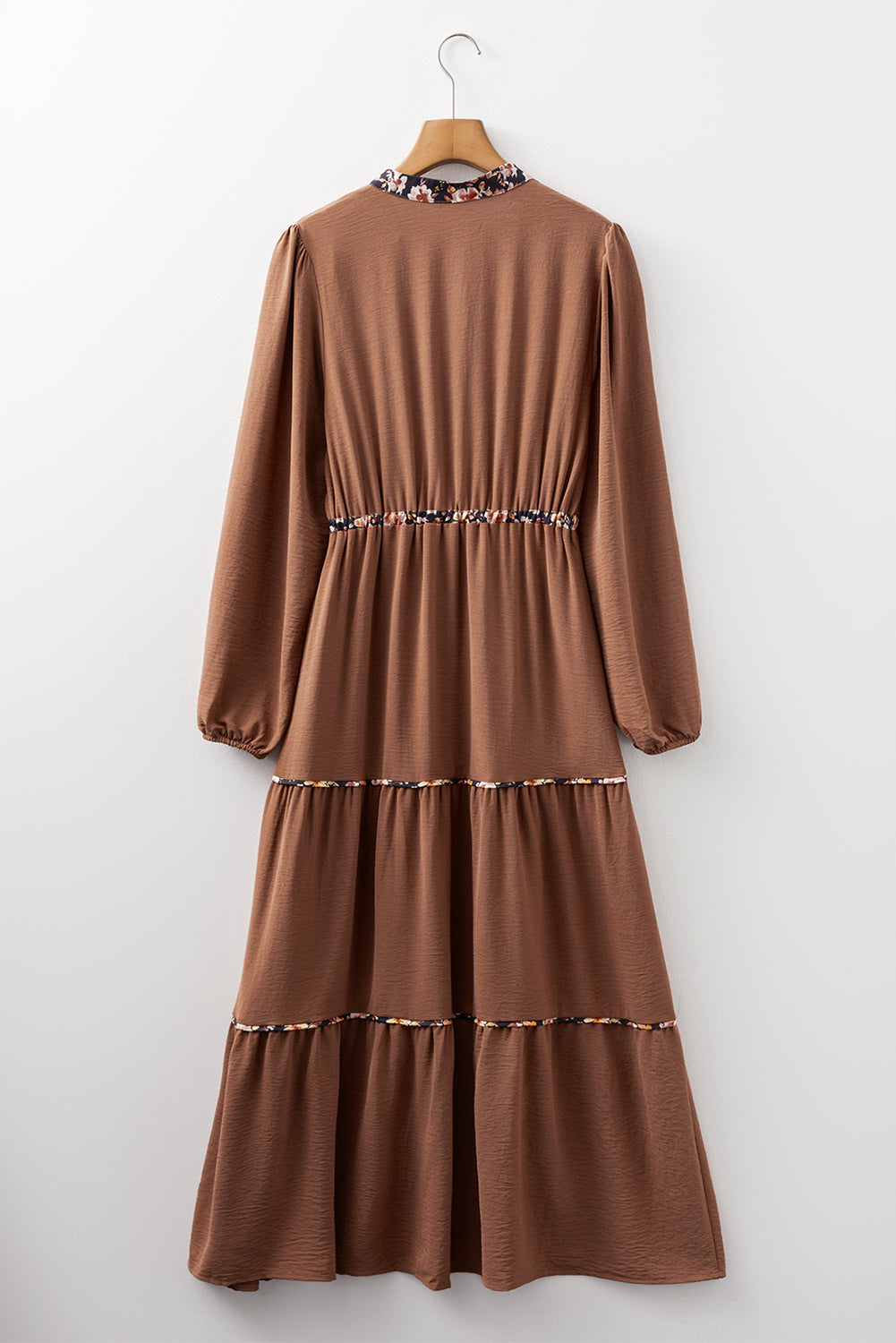 Floral Patchwork Long Sleeve Maxi Dress
