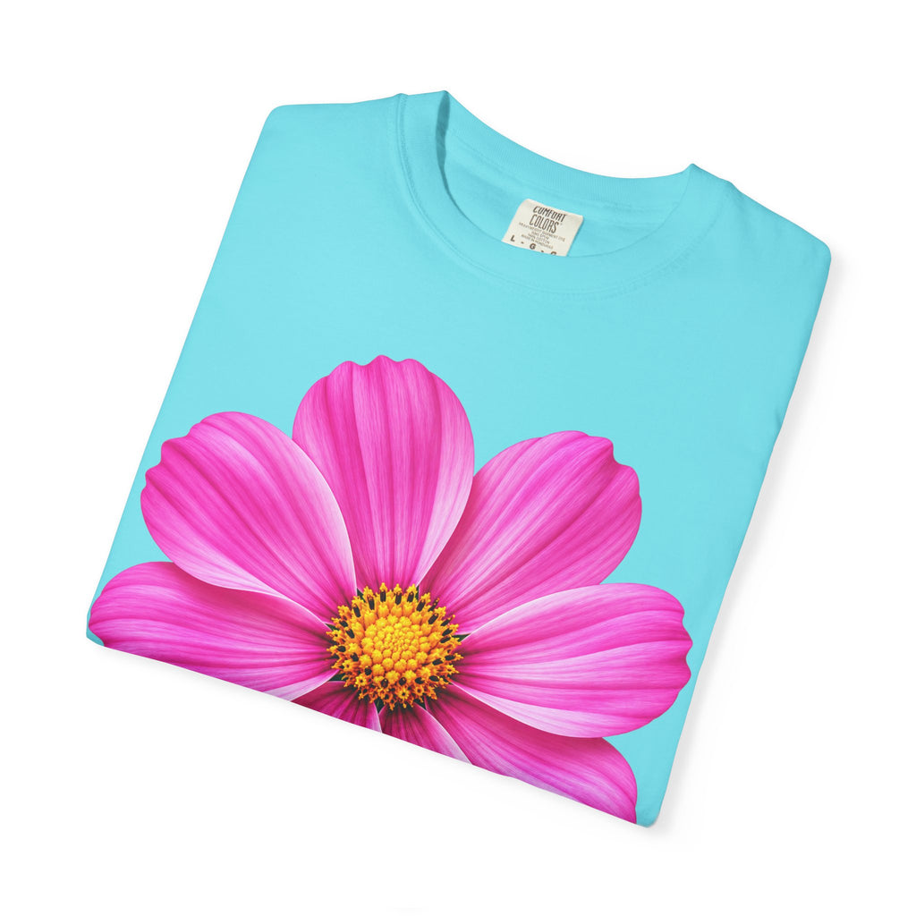 Pink Cosmos Flower T-shirt | Inspirational Back Quote
