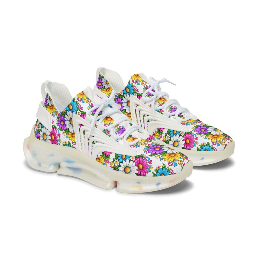 Daisy Garden Mesh Sneakers — Floral Women's Athletic Shoes