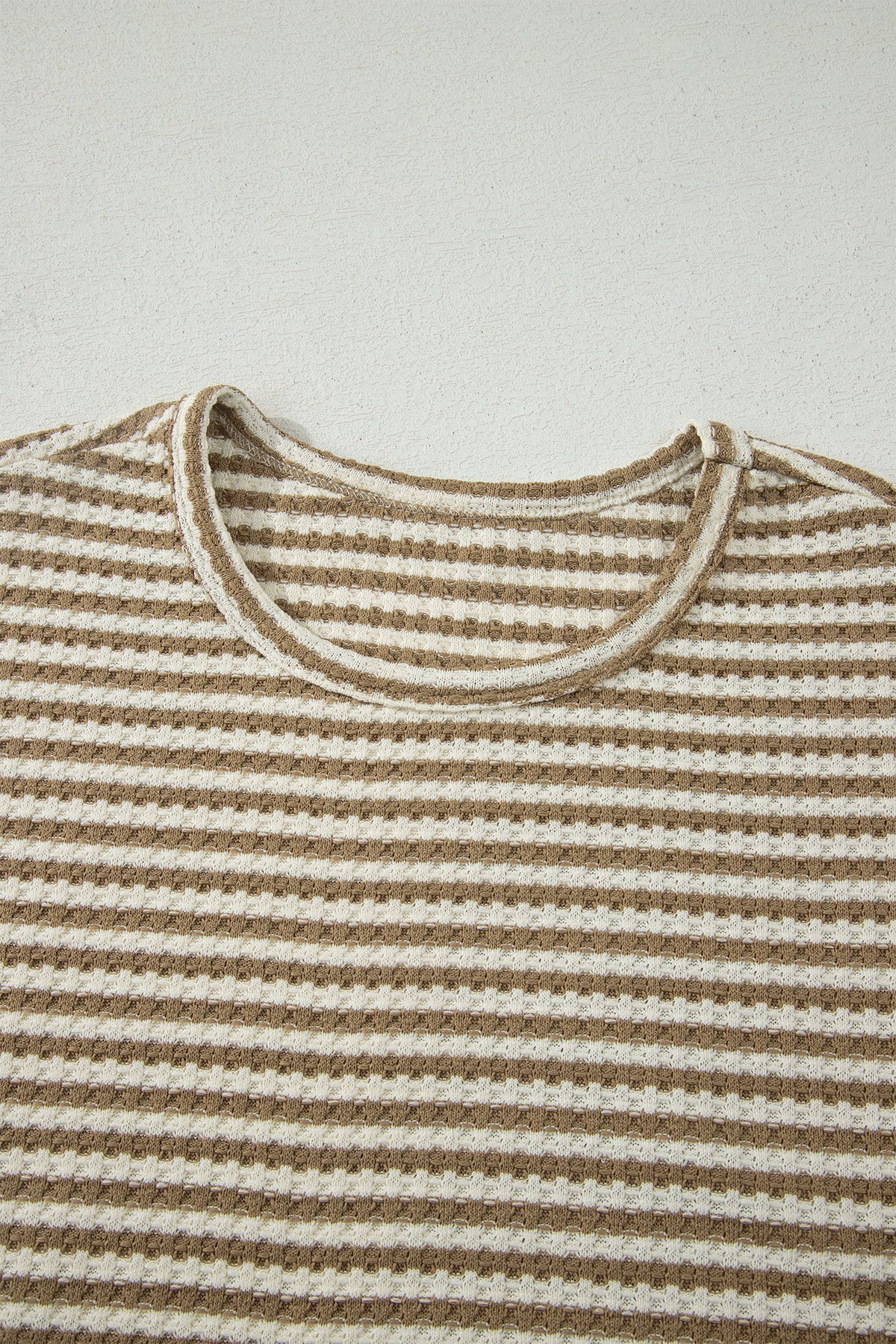 Stripe Textured Knit Top & Shorts Set