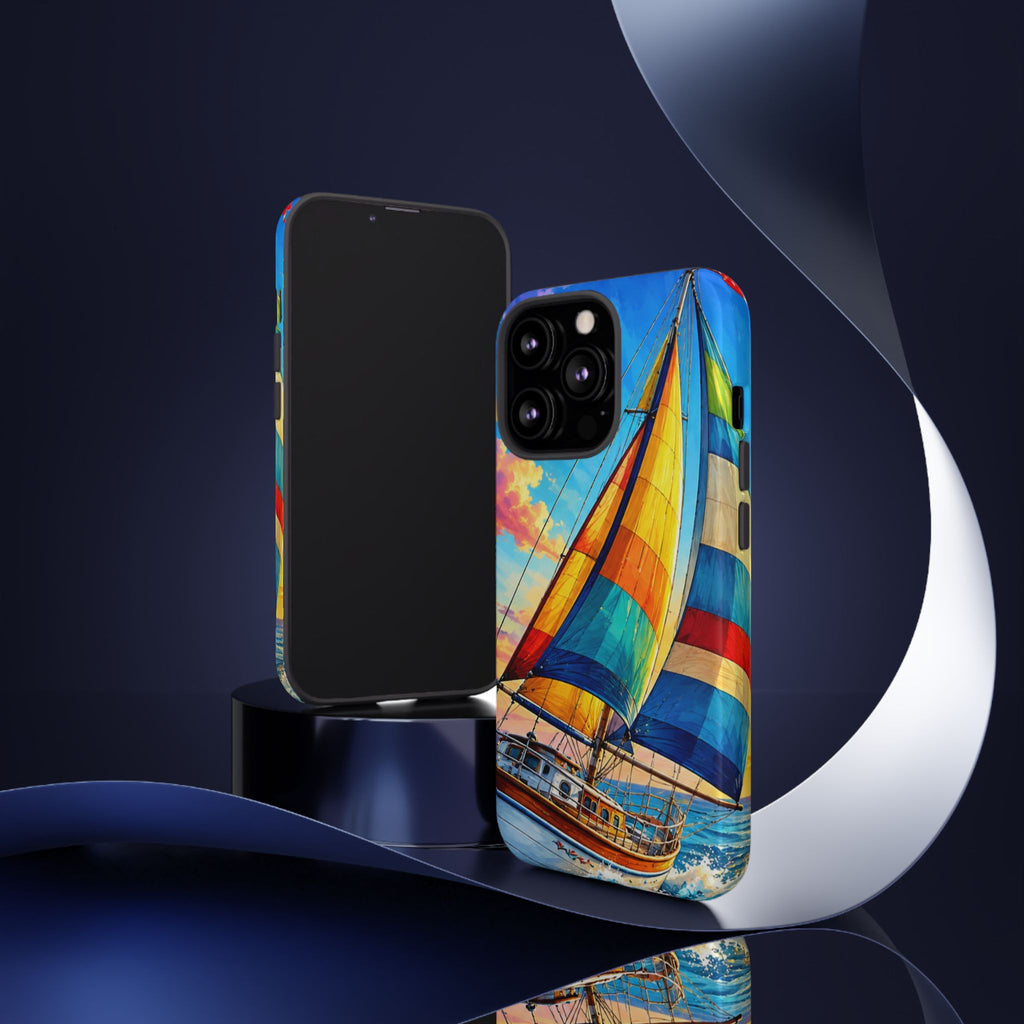 Sailboat Sunset Phone Case — Colorful Nautical iPhone Cover