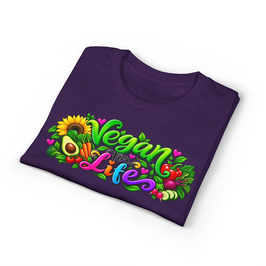Vegan Life T‑Shirt — Colorful Sunflower & Avocado Plant-Based Pride Tee