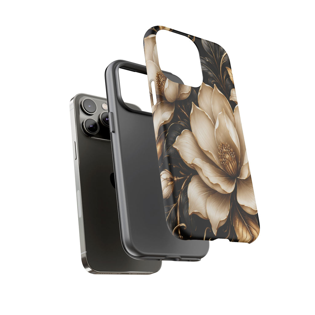 Floral Tough Case — Elegant Gold Magnolia Phone Case