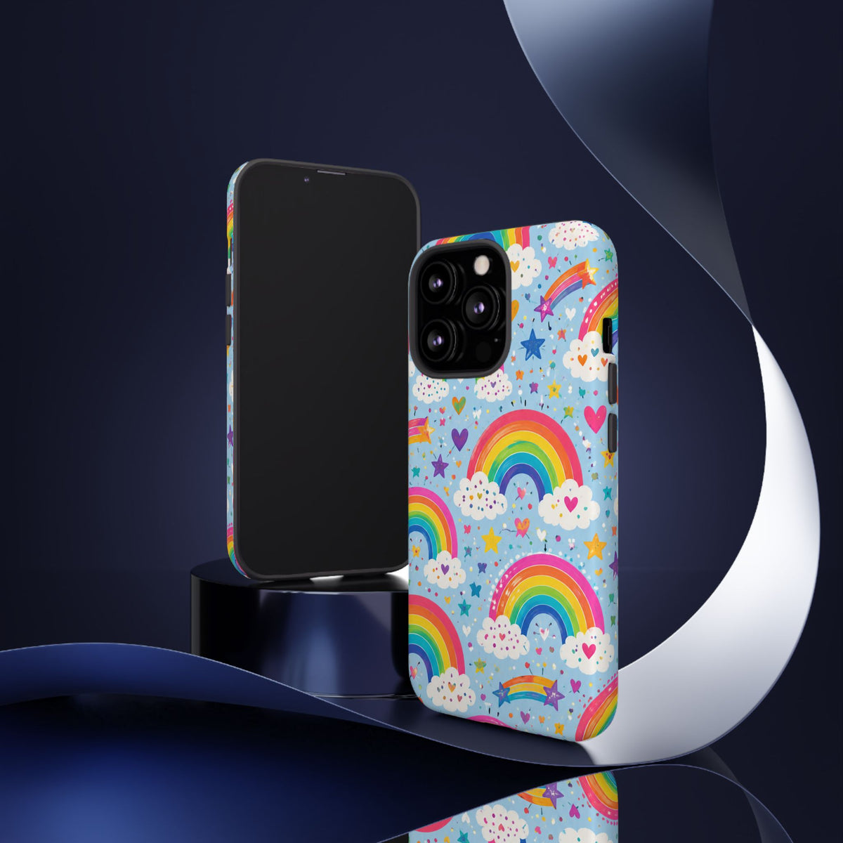 Rainbow Clouds Phone Case — Cute Pastel Rainbow Pattern Tough Case