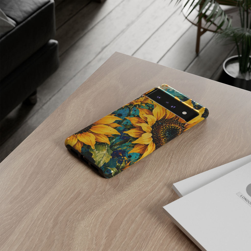 Sunflower Art Phone Case — Vibrant Yellow Floral Tough Case