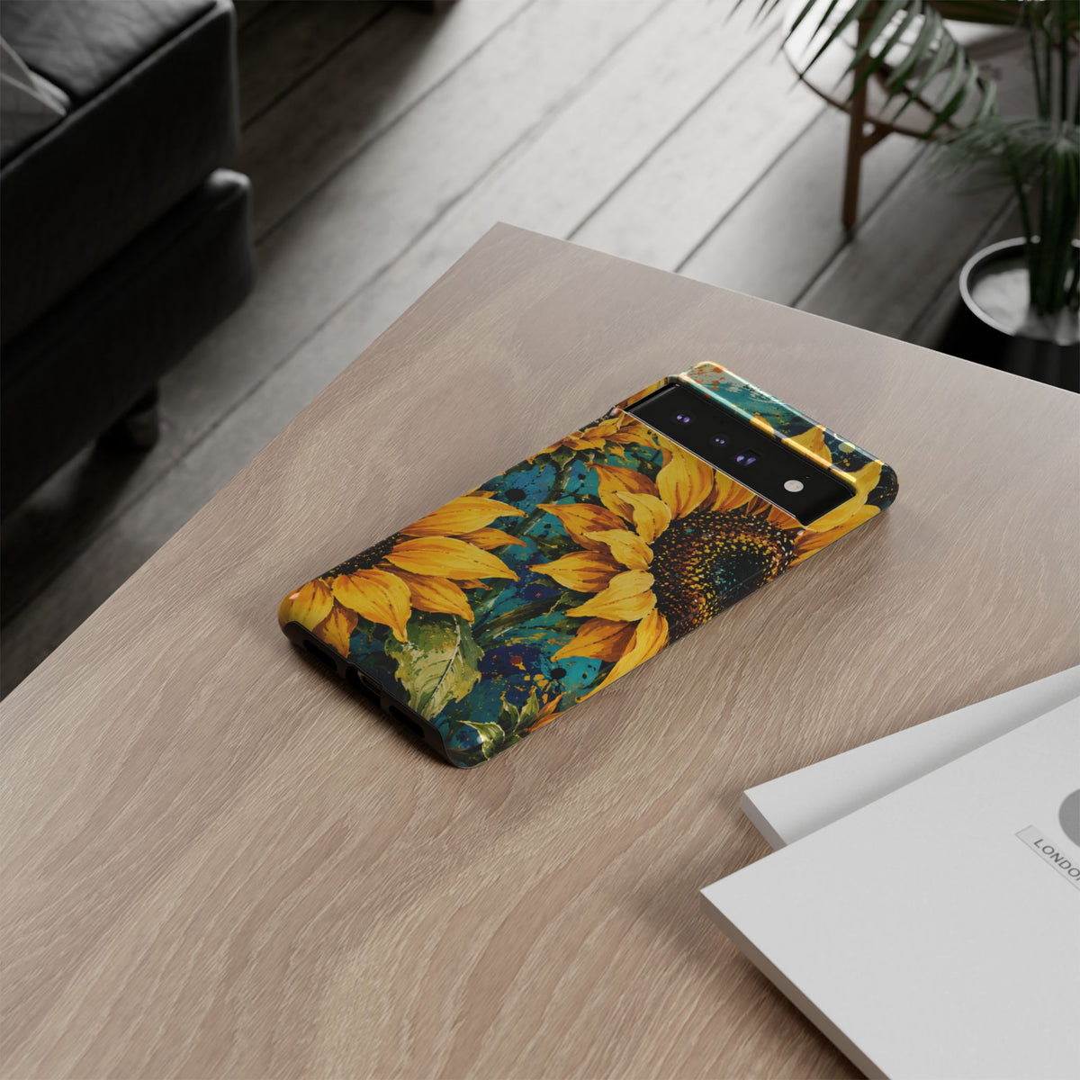 Sunflower Art Phone Case — Vibrant Yellow Floral Tough Case