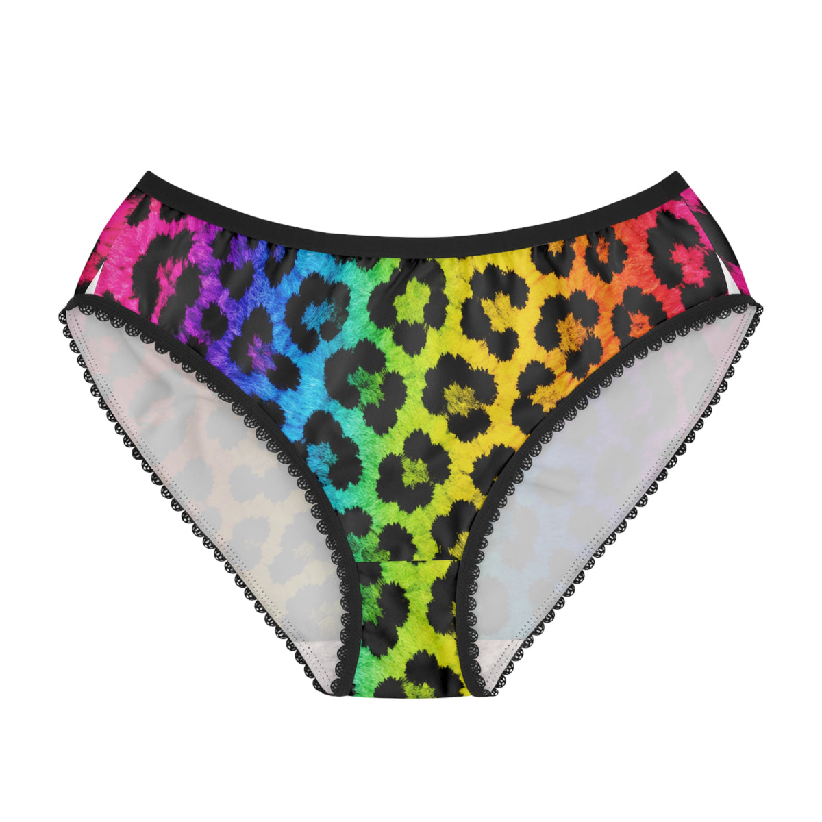 Rainbow Leopard Print Women's Briefs — Colorful Animal Print Bikini Underwear