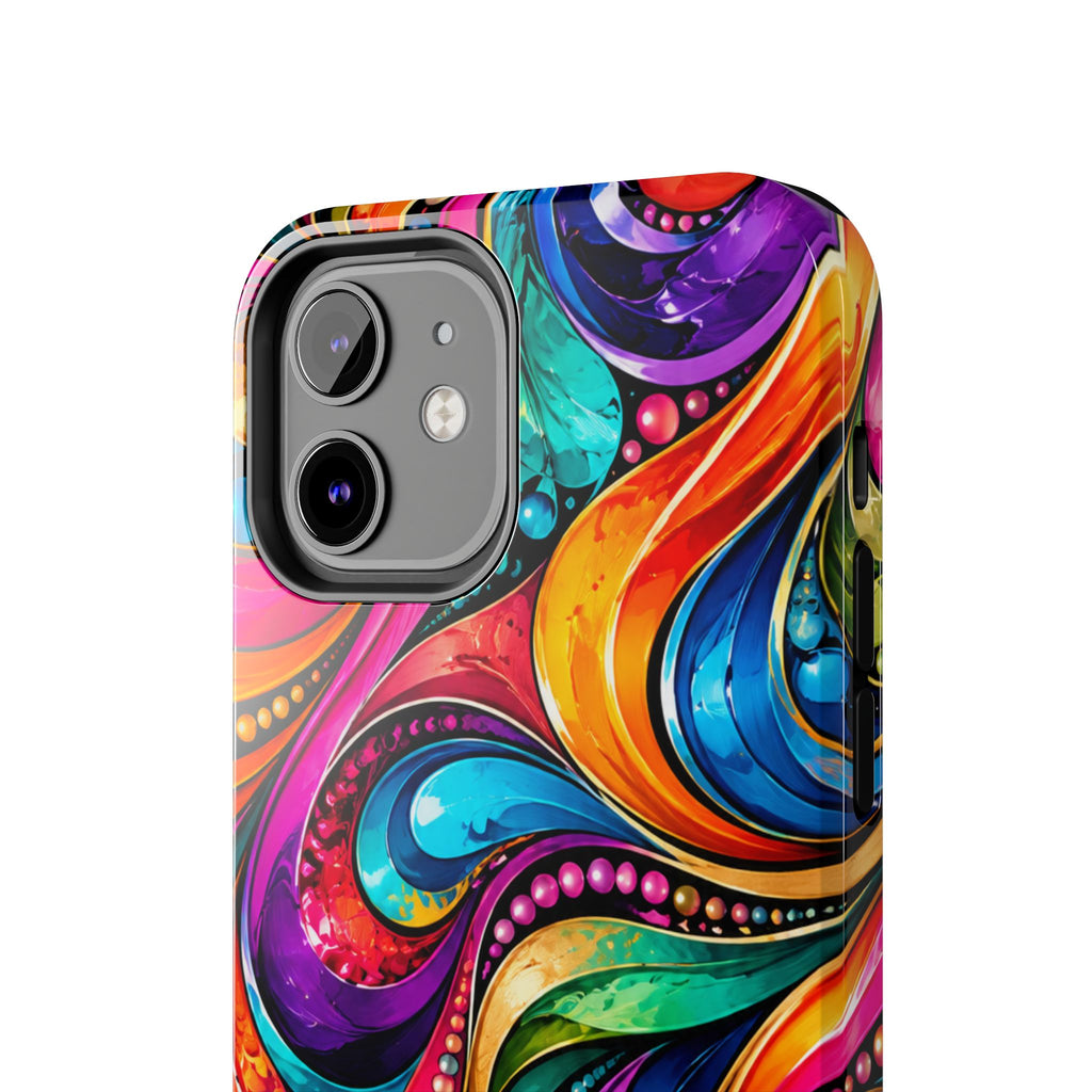 Colorful Swirl Tough Phone Case — Vibrant Abstract Protective Cover