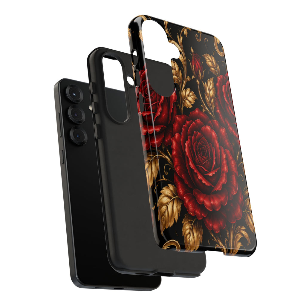 Tough Cases — Vintage Red Rose Floral Phone Case