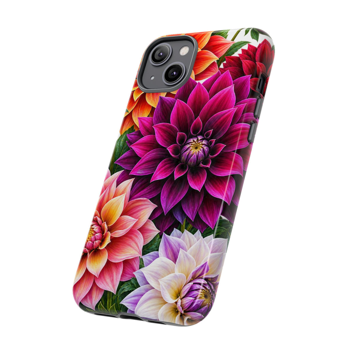 Floral Dahlia Tough Phone Case — Vibrant Protective Floral Phone Cover
