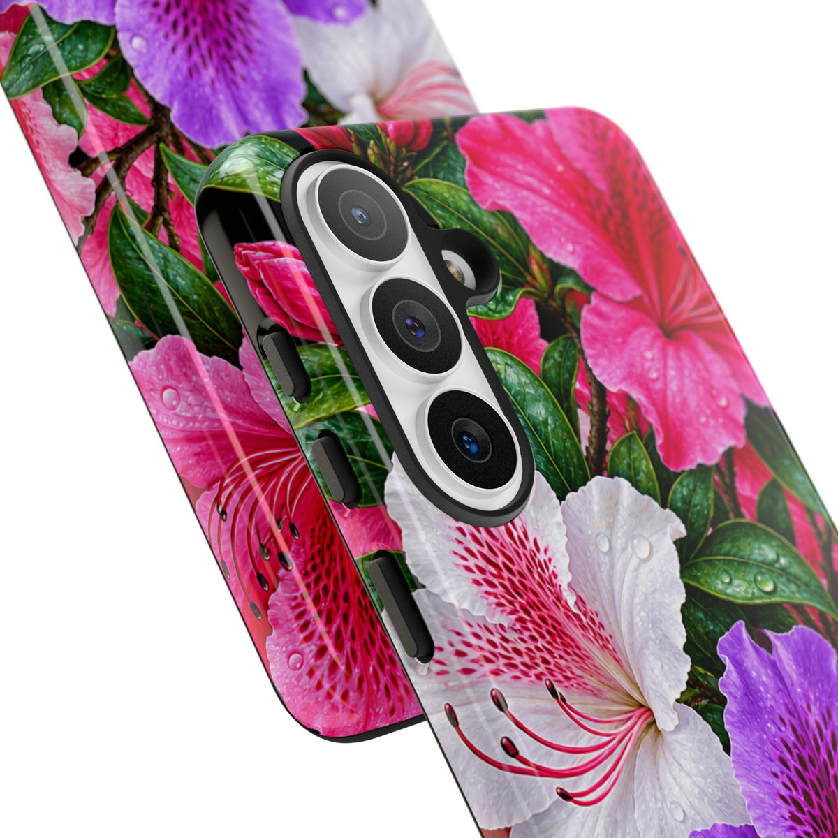 Floral Azalea Phone Case — Vibrant Pink & Purple Blossom Protection