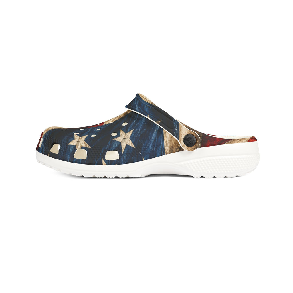 American Flag EVA Foam Clogs — Patriotic Slip-On Garden Shoes