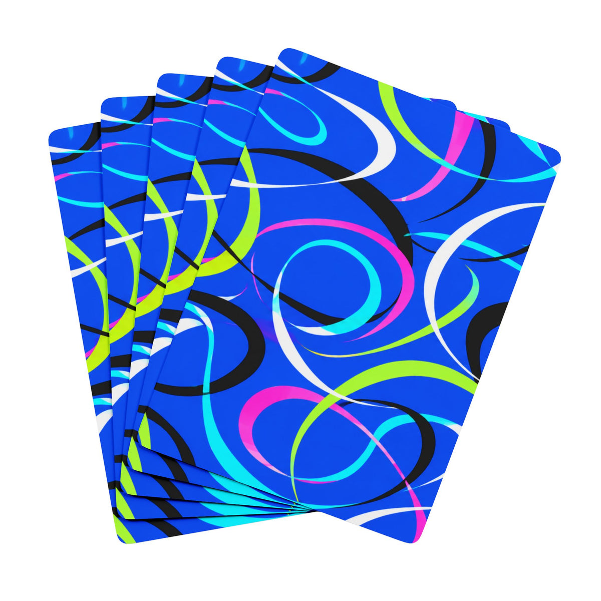 Poker Playing Cards — Vibrant Swirl Back Design, Classic Ace Face