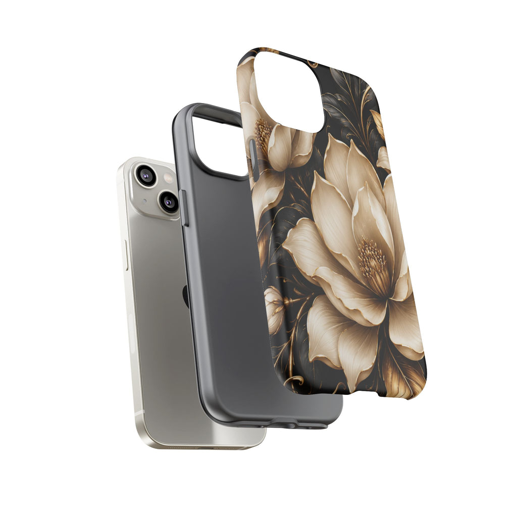 Floral Tough Case — Elegant Gold Magnolia Phone Case