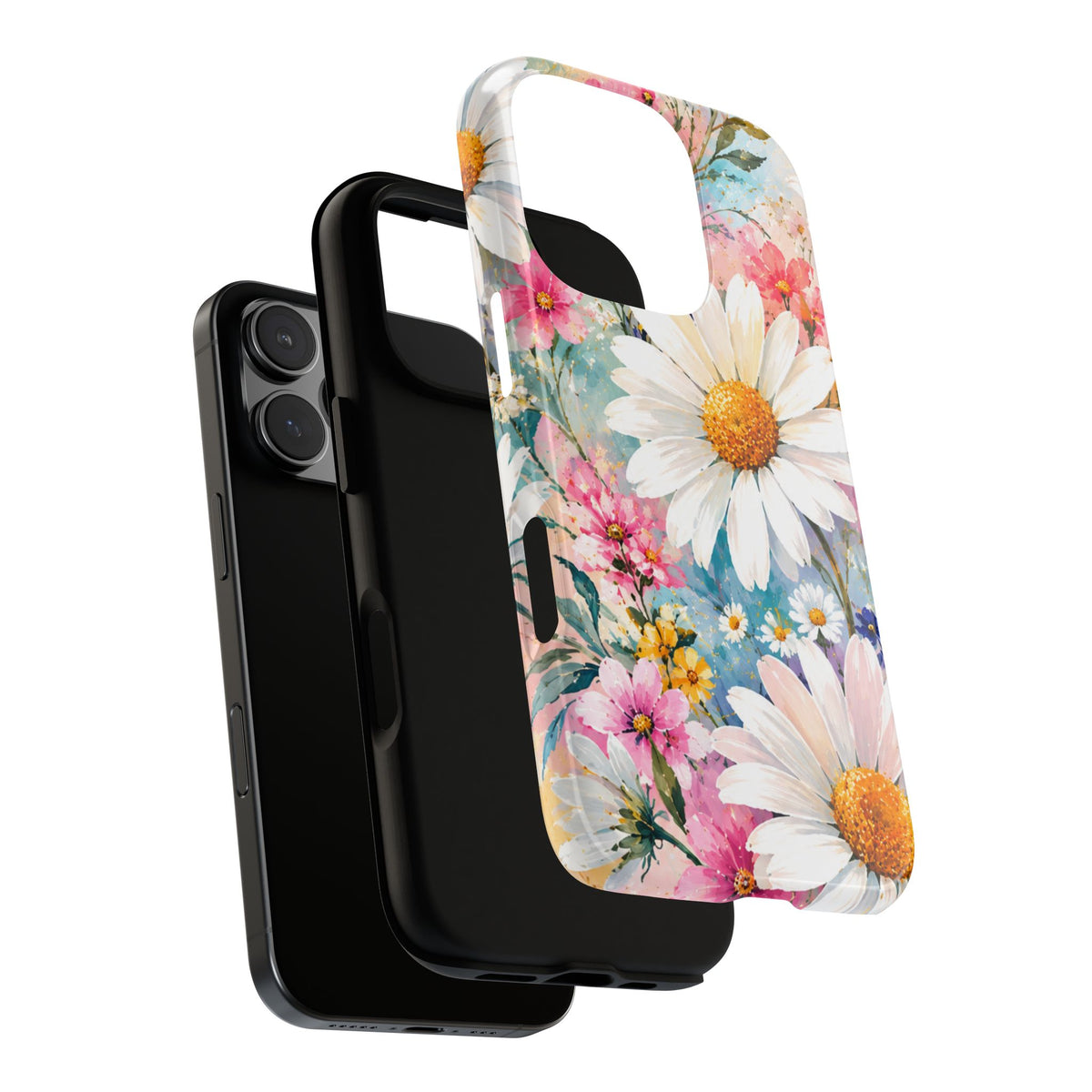 Floral Daisy Phone Case — Watercolor Daisies Protective Tough Case