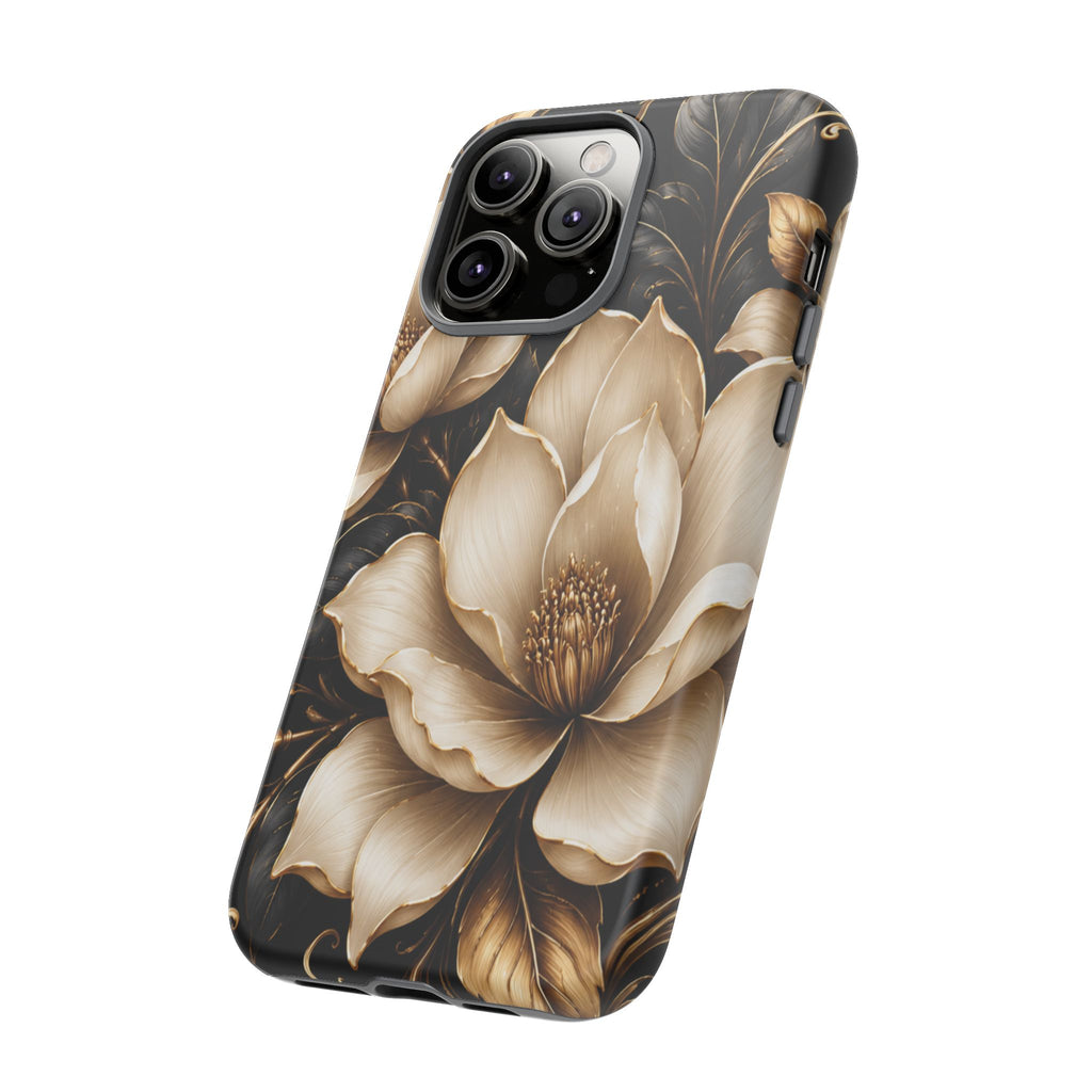 Floral Tough Case — Elegant Gold Magnolia Phone Case