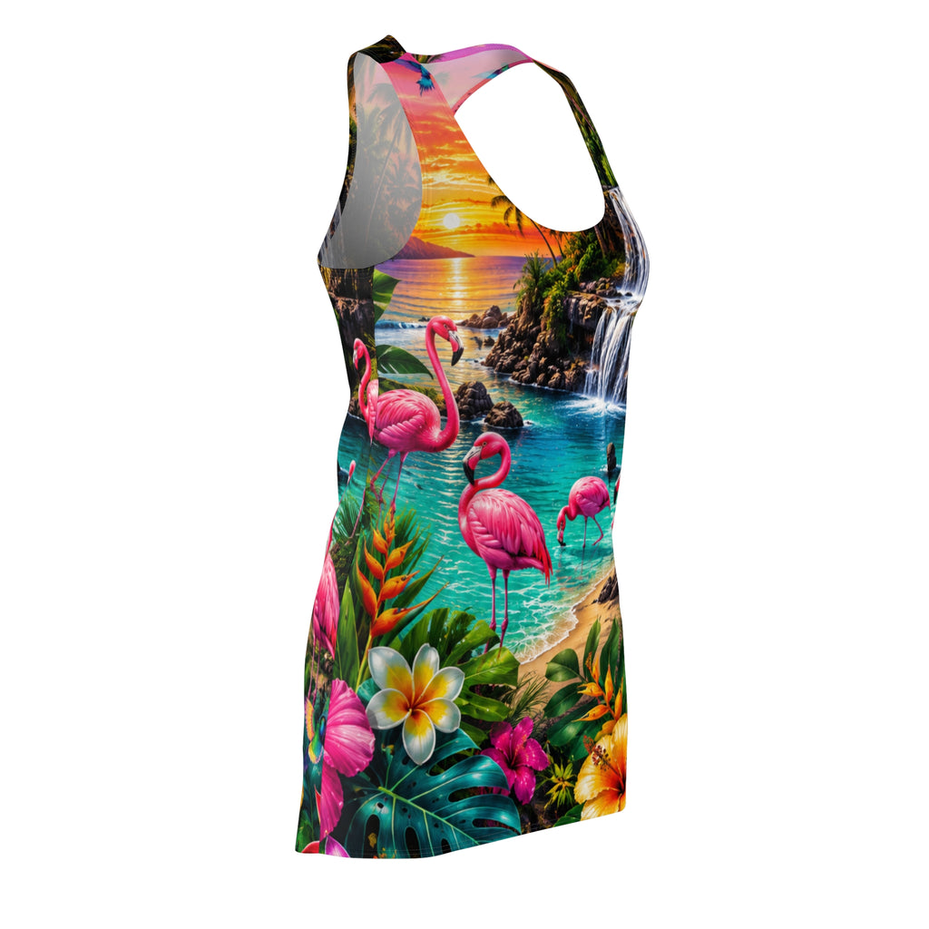Tropical Flamingo Beach Dress | Racerback
