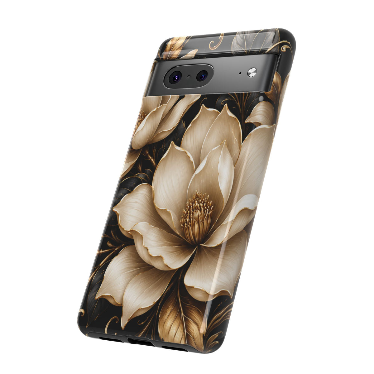 Floral Tough Case — Elegant Gold Magnolia Phone Case