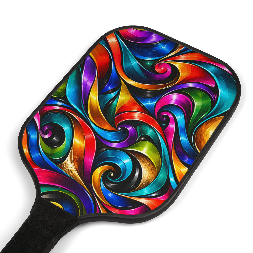 Colorful Swirl Pickleball Paddles Kit — Vibrant Artistic Pickleball Set with Balls