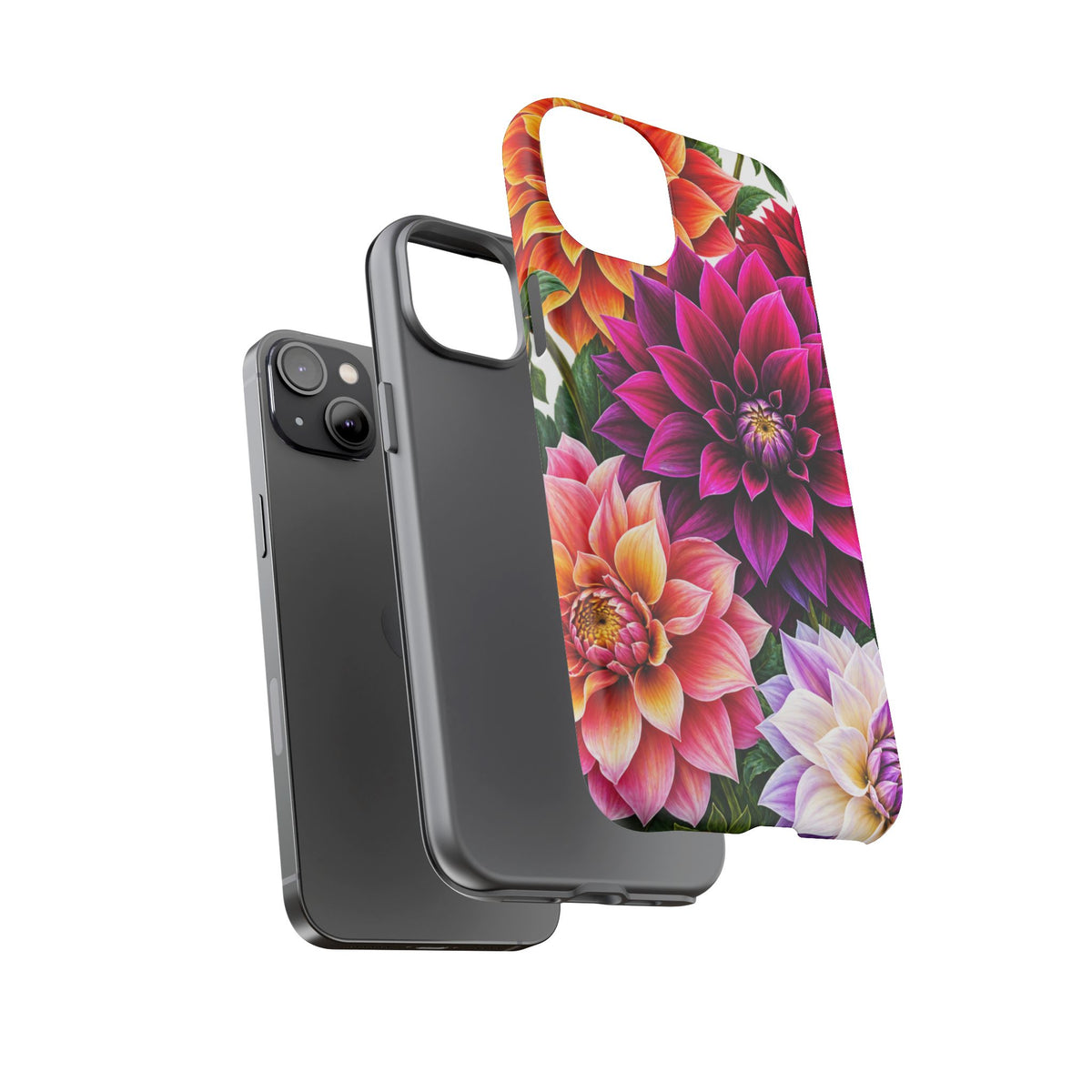 Floral Dahlia Tough Phone Case — Vibrant Protective Floral Phone Cover