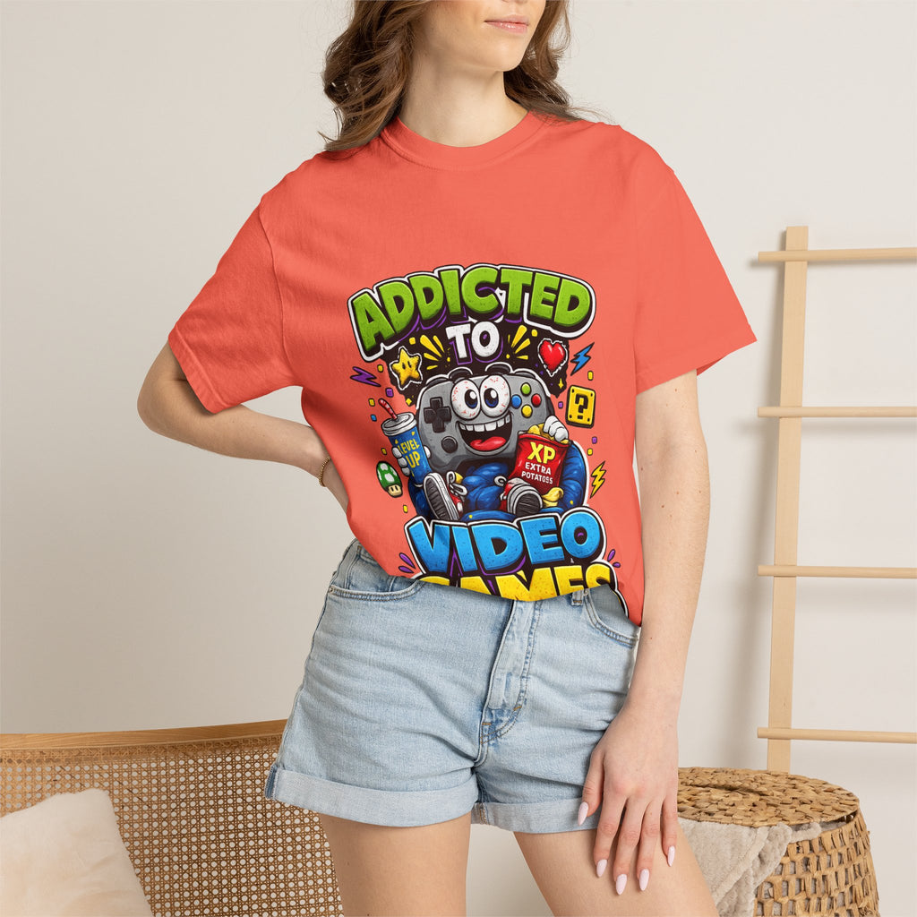 Addicted to Video Games T-Shirt | Gamer Controller Graphic Tee
