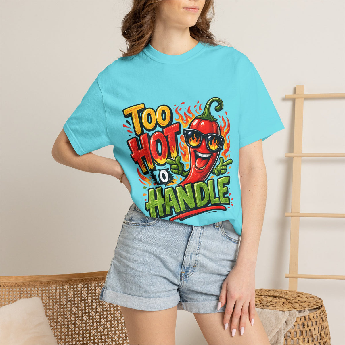 Too Hot to Handle pepper graphic T-shirt | spicy chili design