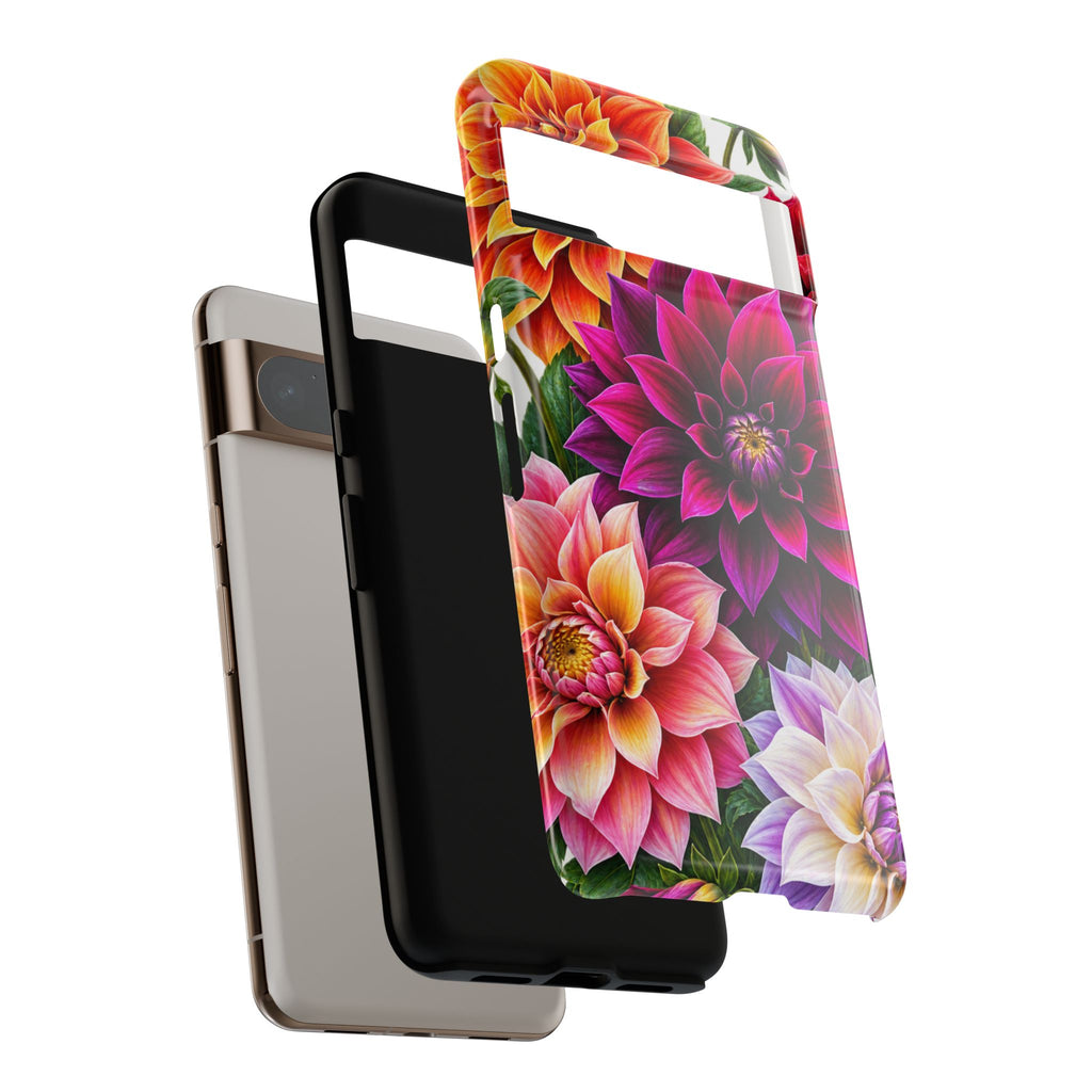 Floral Dahlia Tough Phone Case — Vibrant Protective Floral Phone Cover