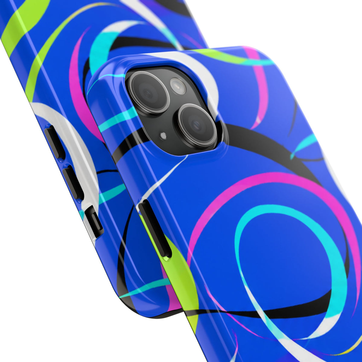 Tough Phone Case — Blue Abstract Swirl Protective Cover