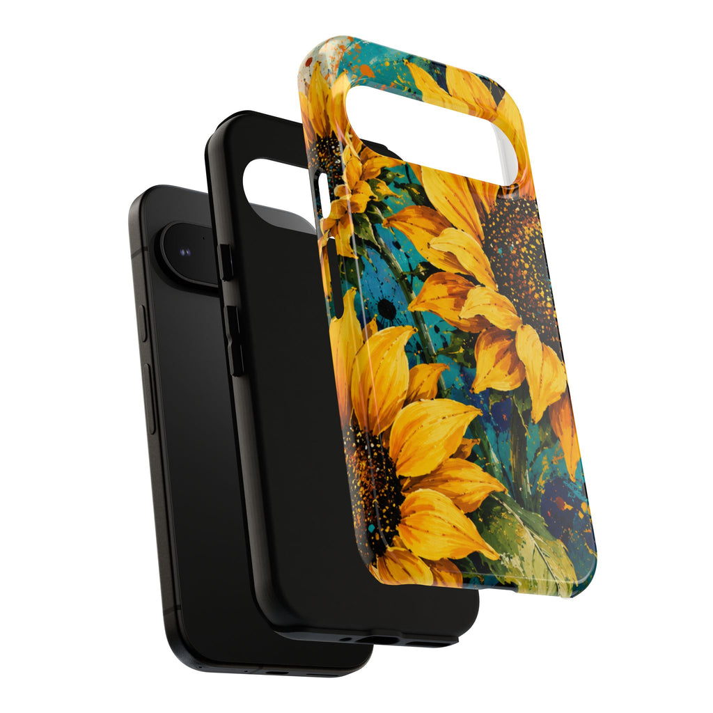 Sunflower Art Phone Case — Vibrant Yellow Floral Tough Case
