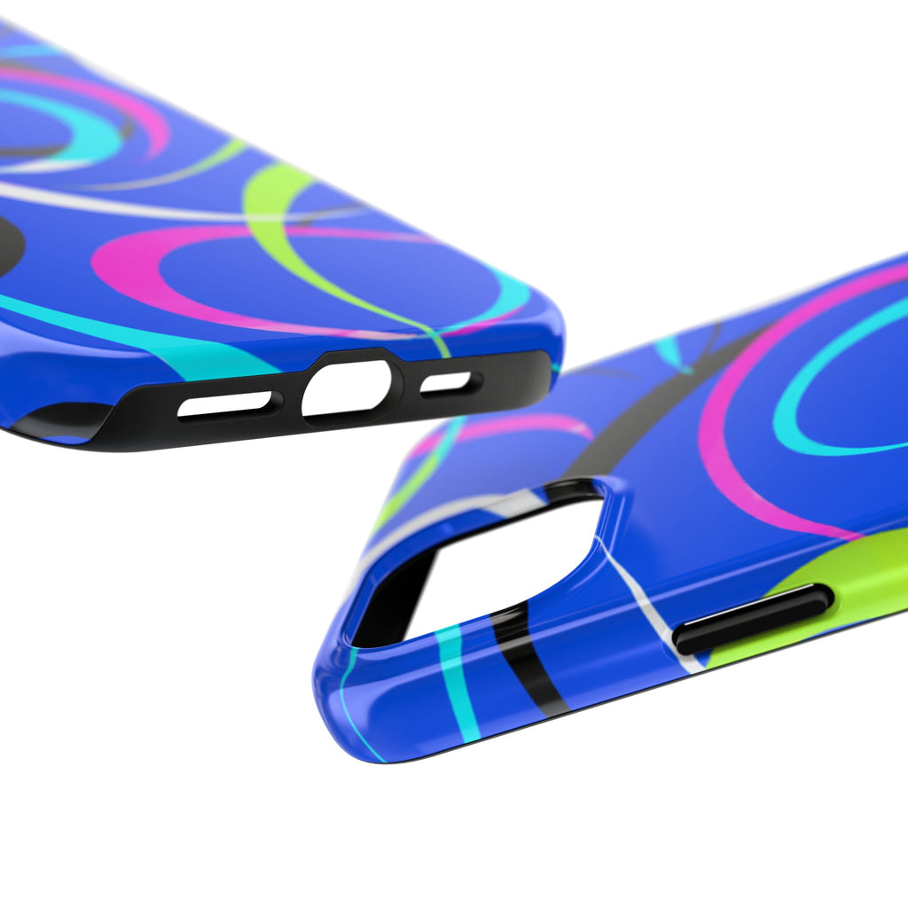 Tough Phone Case — Blue Abstract Swirl Protective Cover