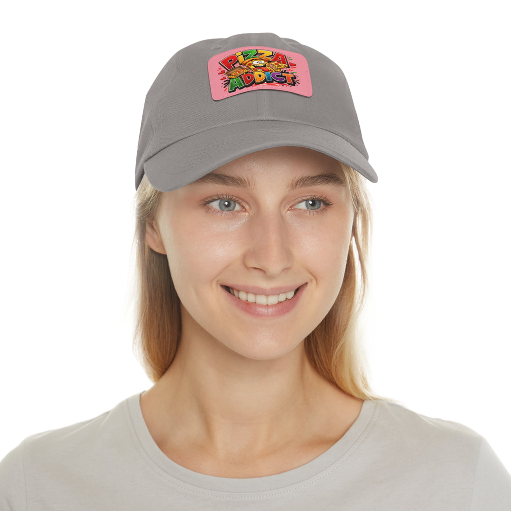 Pizza Addict Dad Hat with Leather Patch