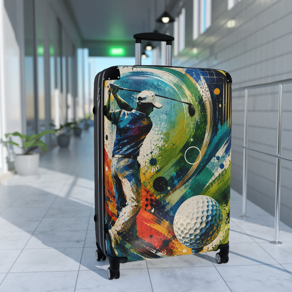 Golf Travel Carry-On Suitcase – Colorful Golfer Art Luggage