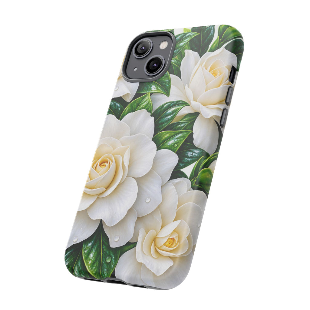 Floral Camellia Tough Case — White Gardenia Phone Cover