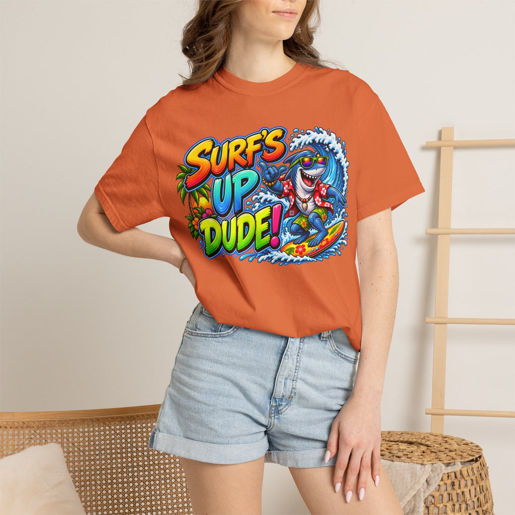Surf's Up Dude! Surf Shark Graphic T-Shirt