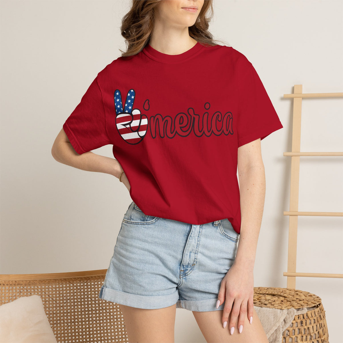 'Merica Patriotic Peace Sign T-Shirt – American Flag Fourth of July Tee