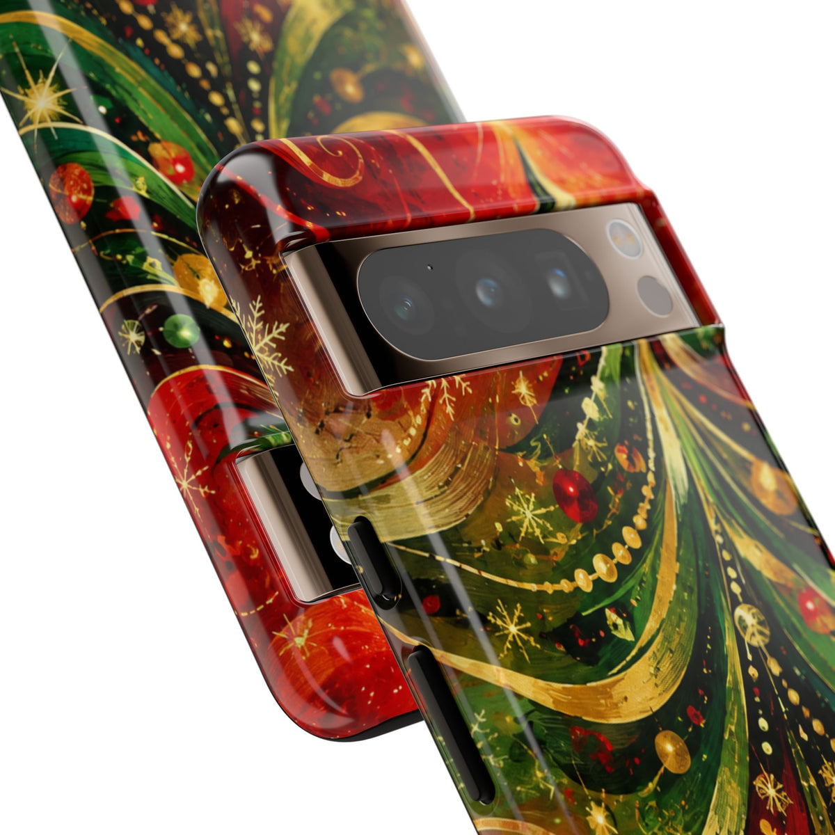 Christmas Tree Tough Phone Case — Festive Red & Green Holiday Phone Cover