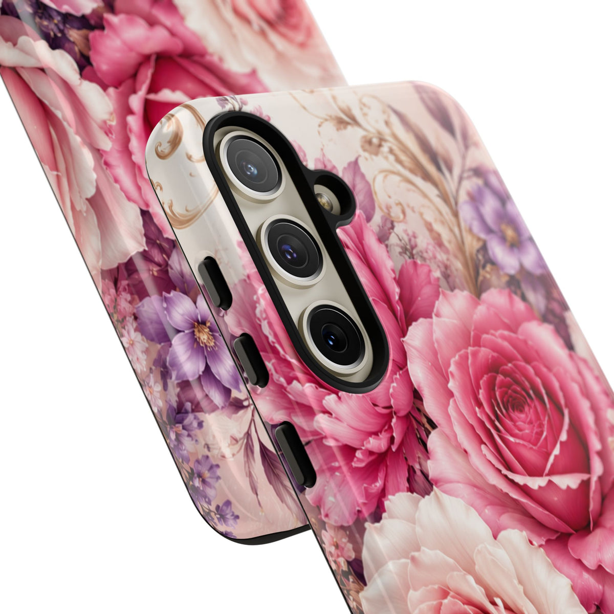 Pink Vintage Roses phone case | floral iPhone cover