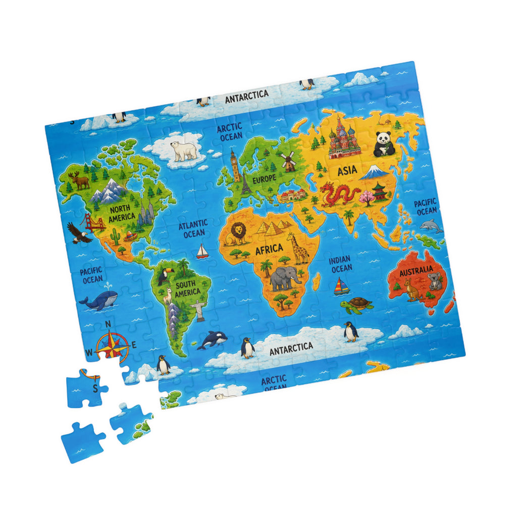 World Map Animals Puzzle 520 Piece