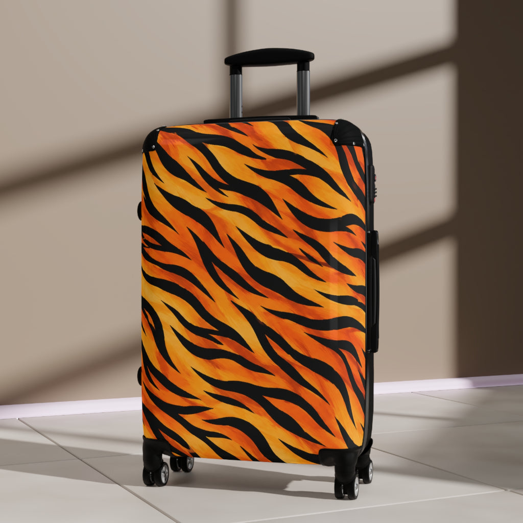 Tiger Stripe Carry-On Suitcase – Bold Orange Animal Print Luggage