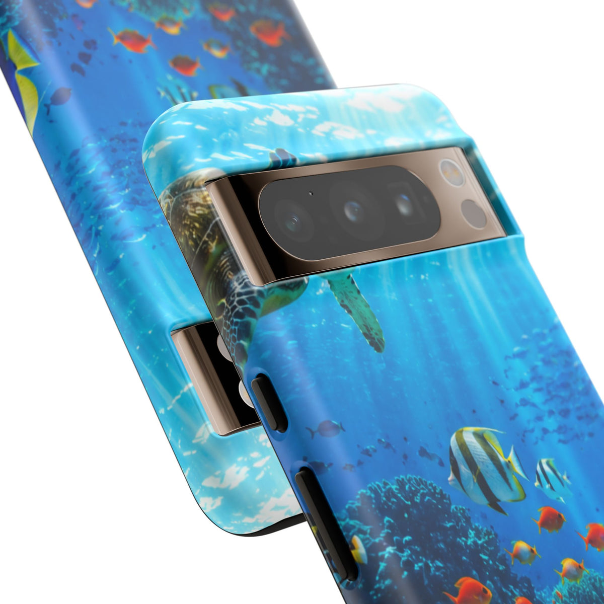 Underwater Ocean Life Tough Phone Case — Coral Reef & Sea Turtle Protective Cover