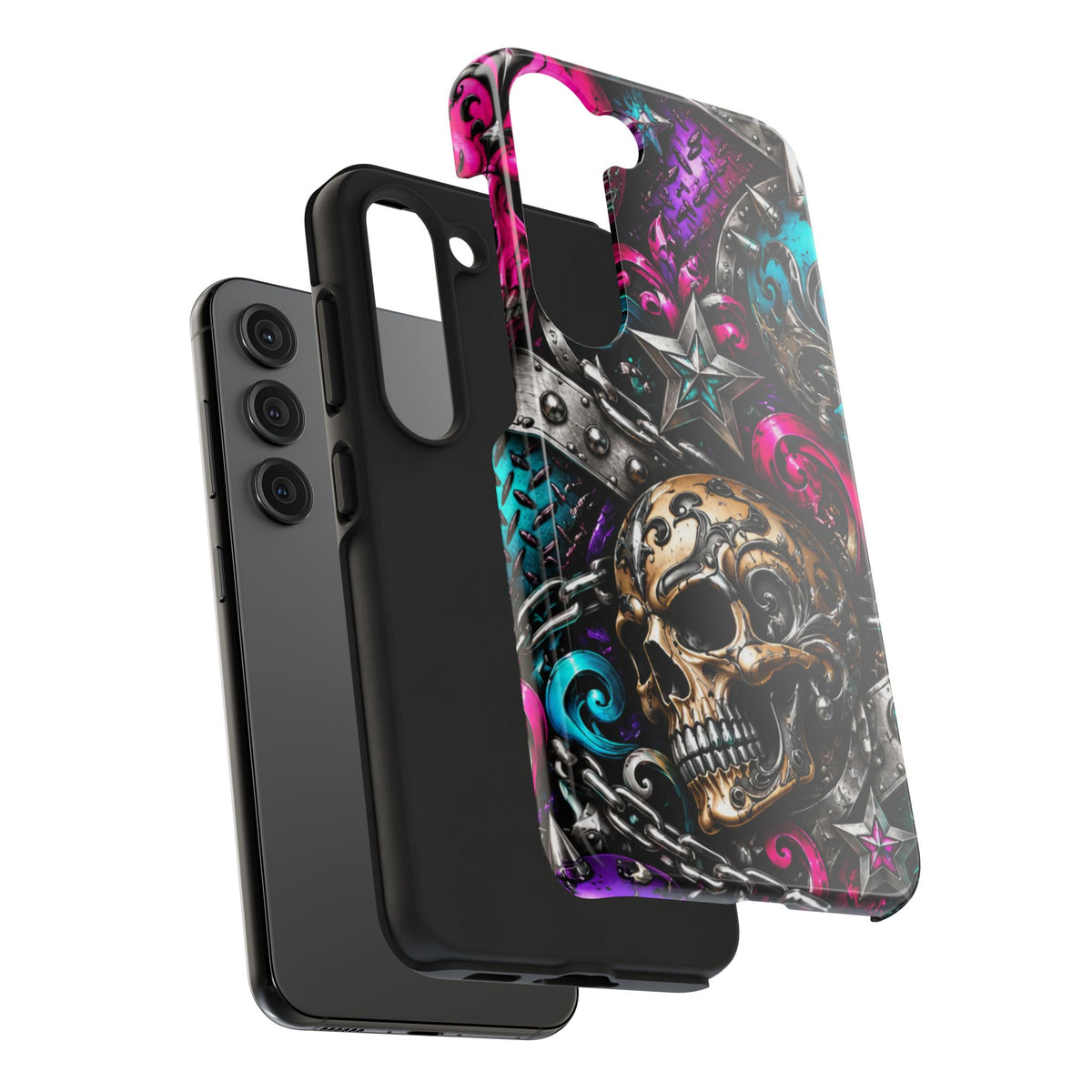 Skull & Stars Tough Phone Case | Colorful Gothic Skull Phone Case