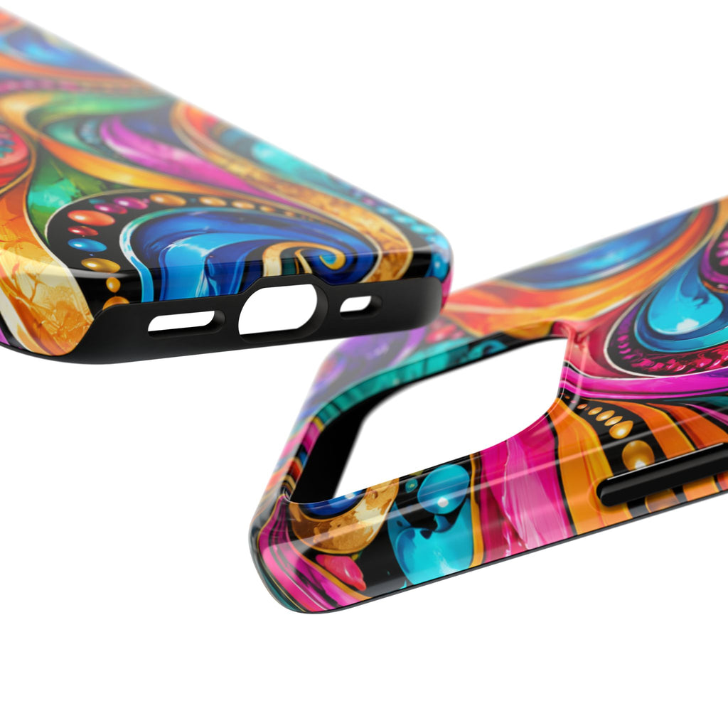 Colorful Swirl Tough Phone Case — Vibrant Abstract Protective Cover