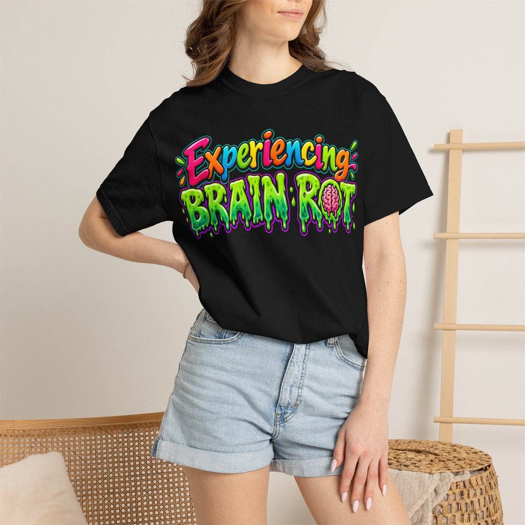 Experiencing Brain Rot T-Shirt — Neon Slime Retro Graphic Tee