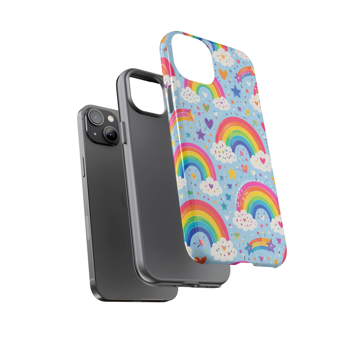 Rainbow Clouds Phone Case — Cute Pastel Rainbow Pattern Tough Case