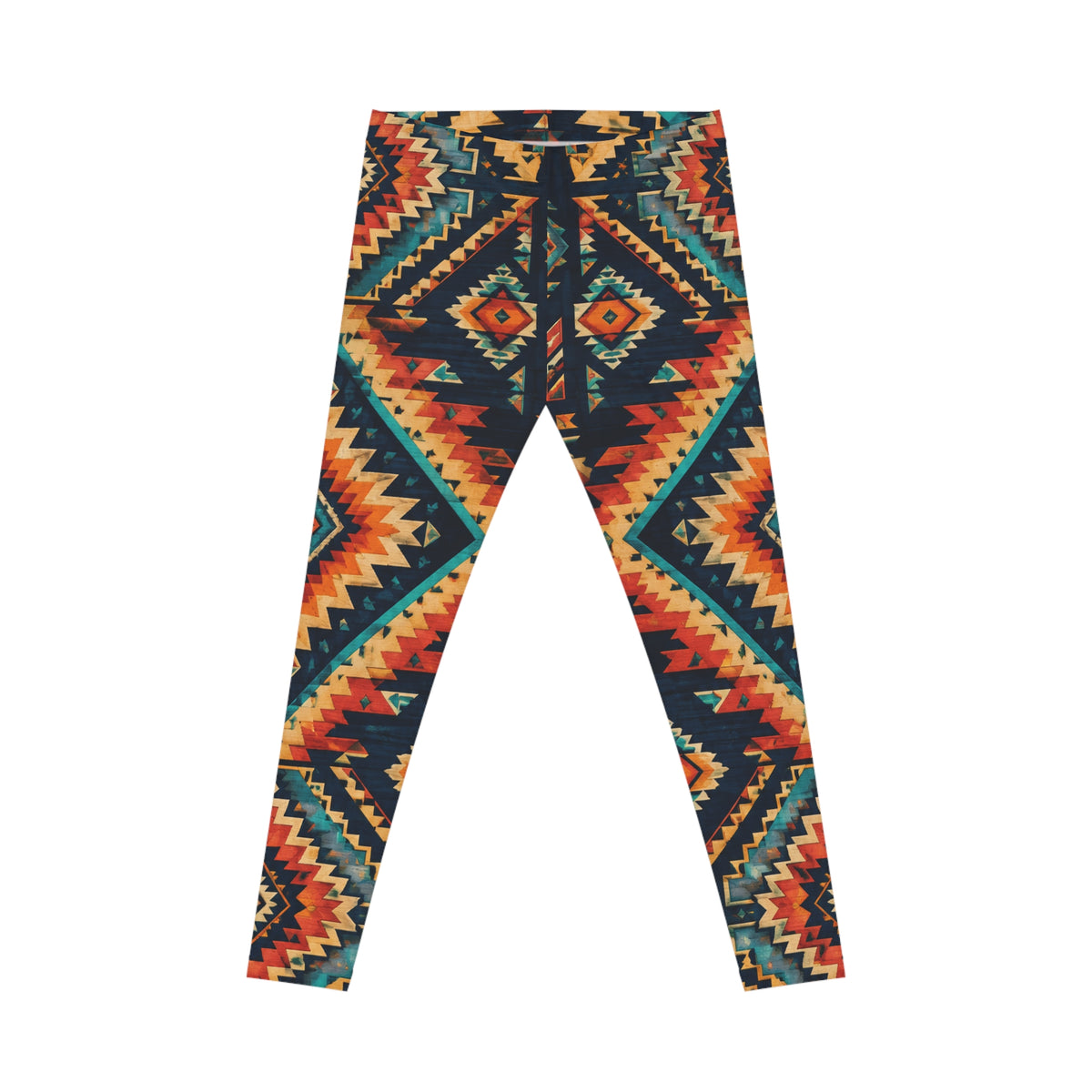 Southwest Aztec Print Leggings — Colorful Boho Tribal All-Over Print