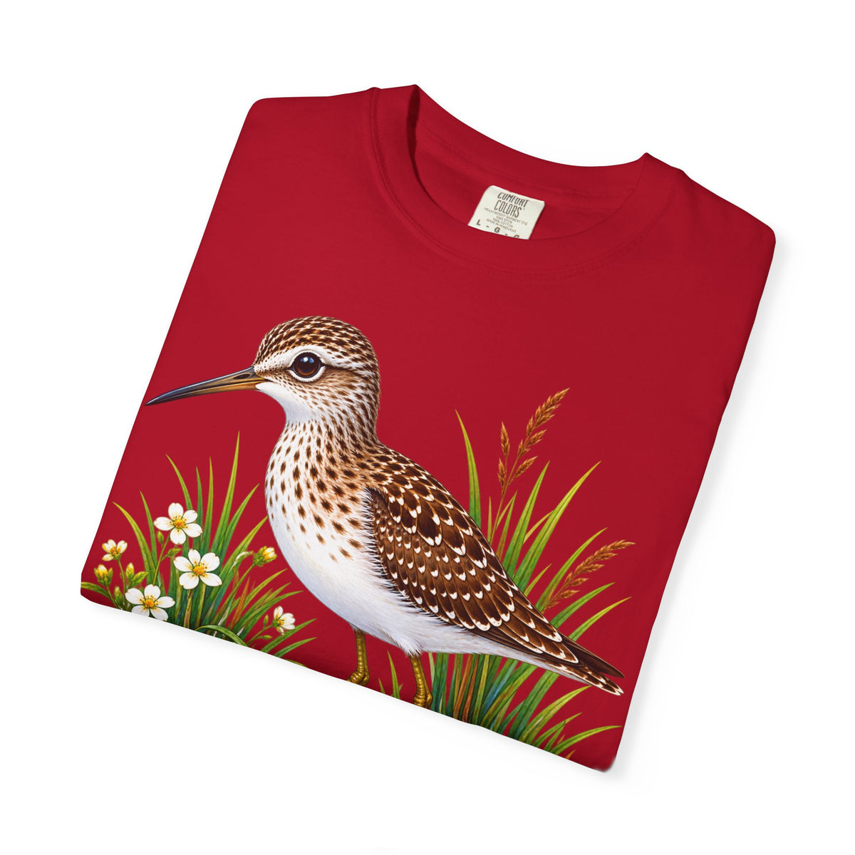 Shorebird Illustration T-Shirt — Marsh Sandpiper Graphic Tee